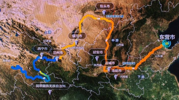 △黃河發(fā)源于青藏高原，呈“幾”字形流經(jīng)青海、四川、甘肅、寧夏、內(nèi)蒙古、山西、陜西、河南、山東9省區(qū)，全長5464公里。(資料圖)