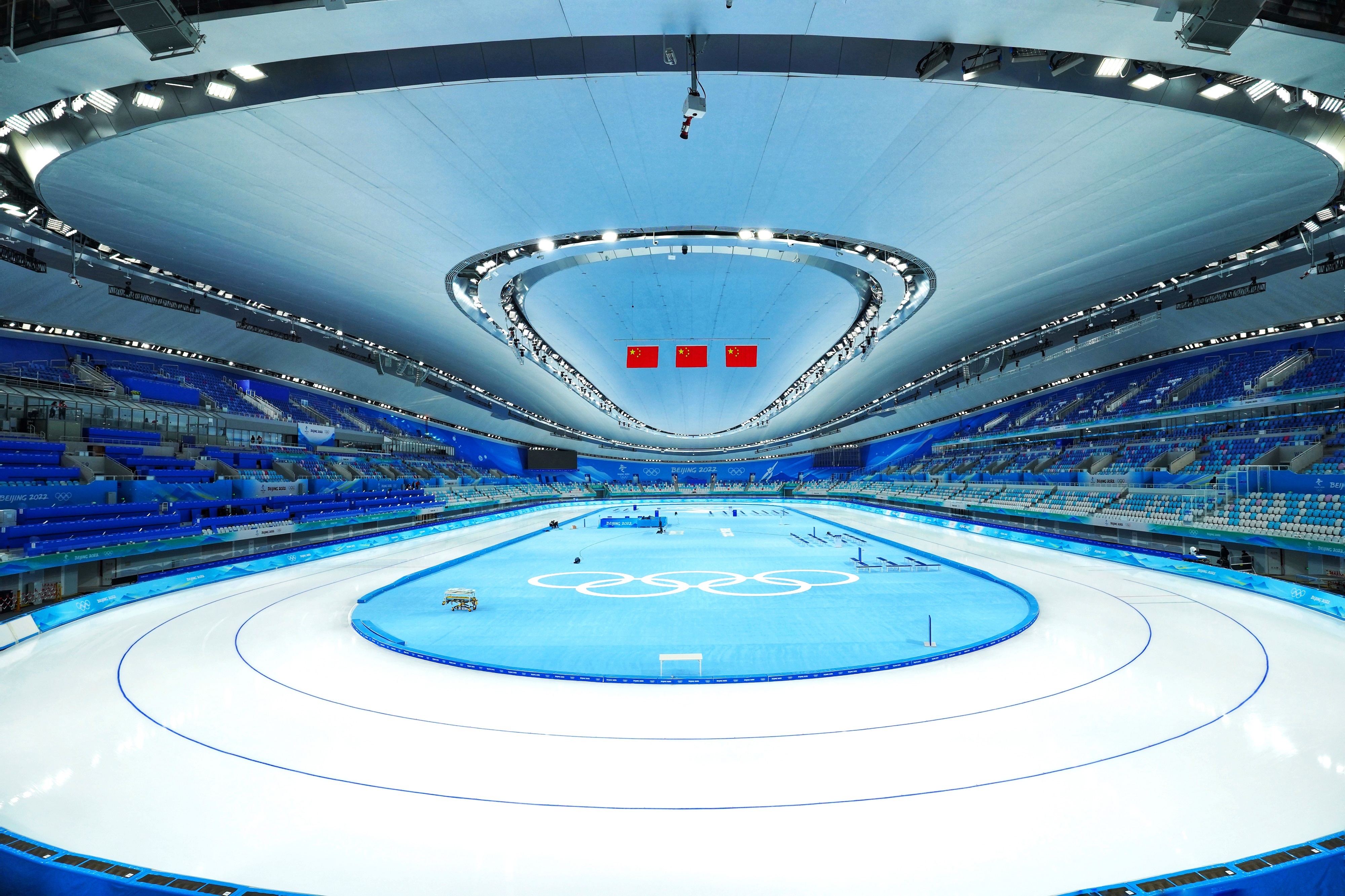 △國家速滑館，2022年1月4日，習近平總書記到這里調(diào)研。(圖/總臺國廣記者李晉拍攝)