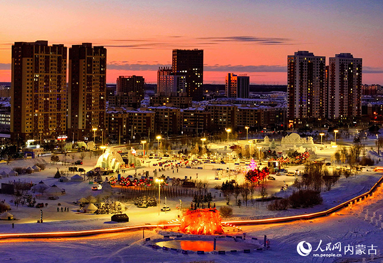 2024年12月20日拍攝的呼倫貝爾市城市越野滑雪公園景色（無(wú)人機(jī)照片）。王正攝