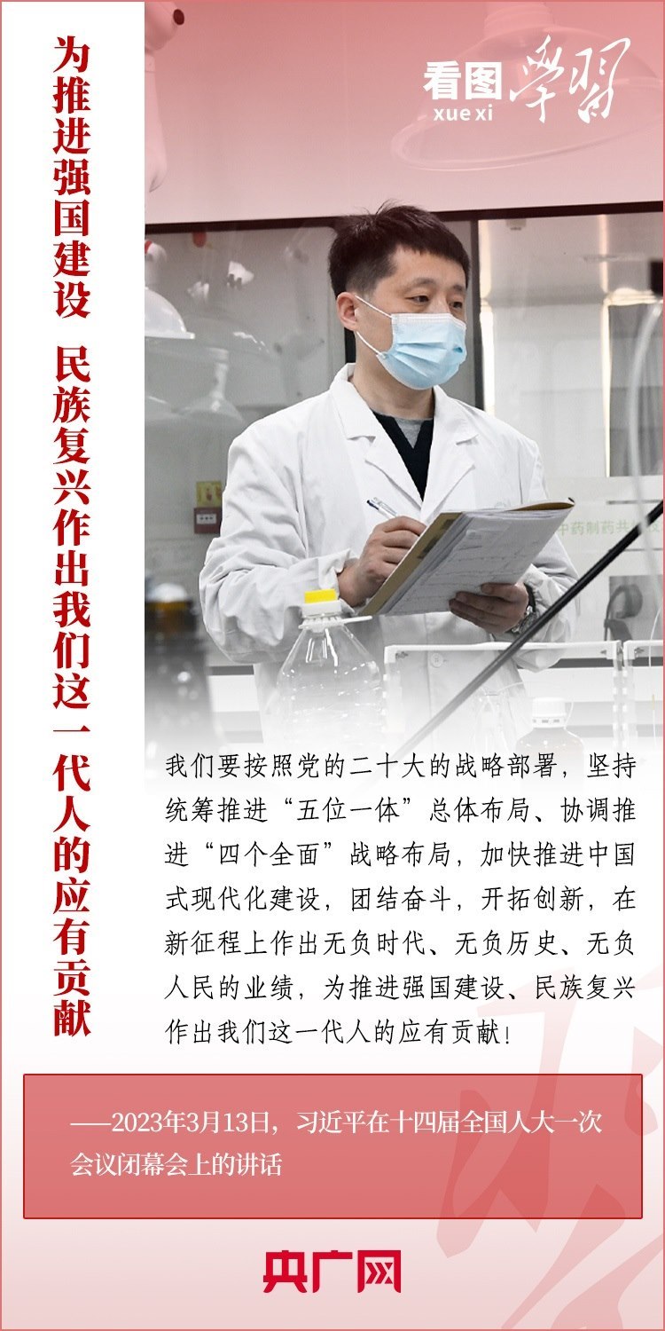 看圖學習丨為推進強國建設、民族復興作出我們這一代人的應有貢獻
