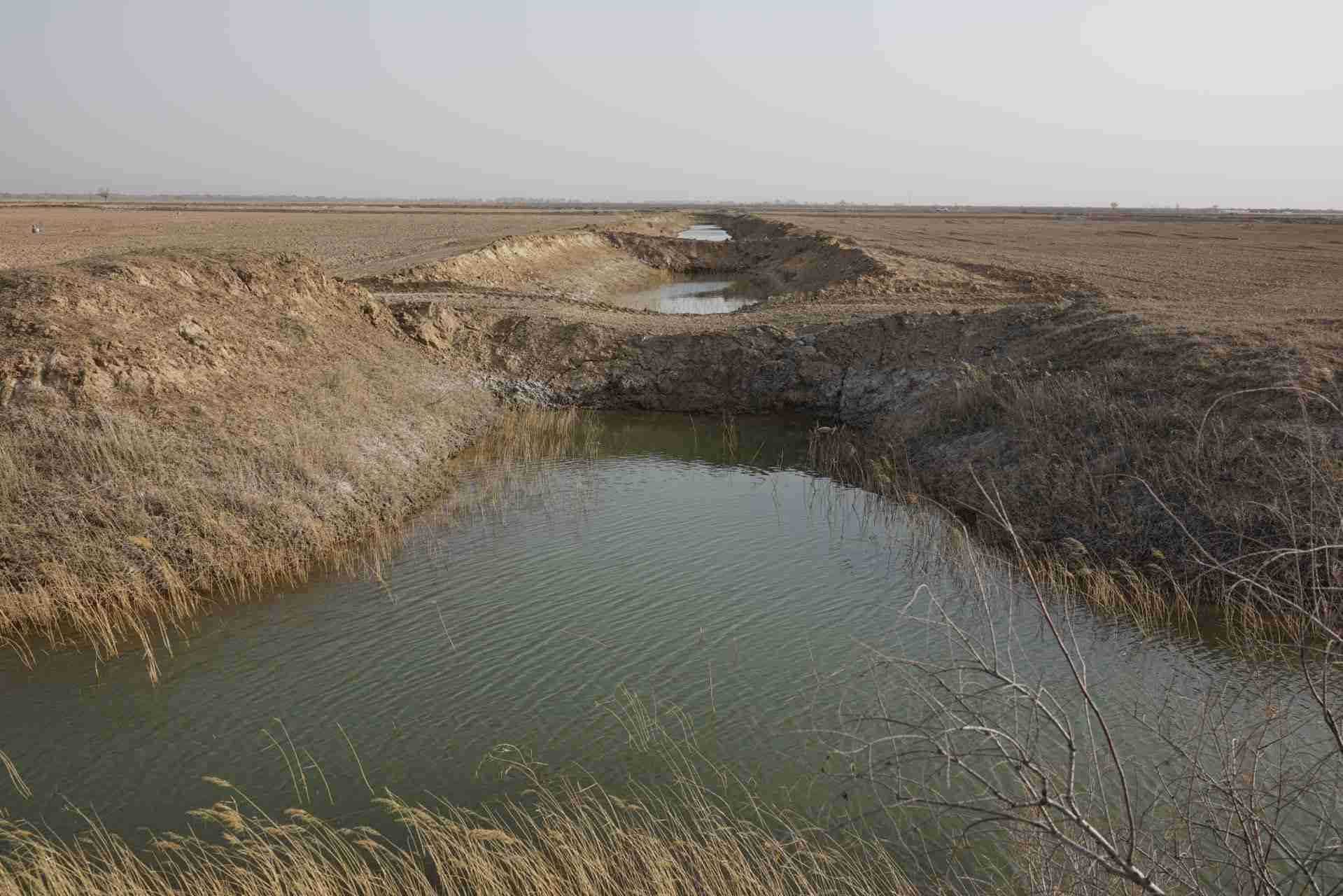 堵塞的排堿渠。 人民網(wǎng)記者 游天燚攝