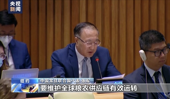 △2022年7月，第76屆聯(lián)合國大會(huì)舉行高級(jí)別特別會(huì)議?！叭虬l(fā)展倡議之友小組”就糧食安全問題闡述小組成員共同立場。