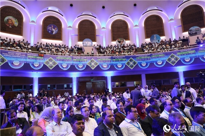 7月13日，達(dá)舍爾甘地污水處理廠項(xiàng)目竣工典禮舉行。人民網(wǎng)記者 孫廣勇攝