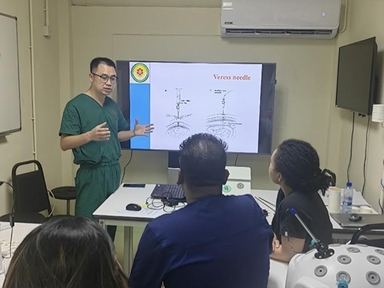 培訓(xùn)現(xiàn)場(chǎng)。第18期援圭亞那醫(yī)療隊(duì)供圖