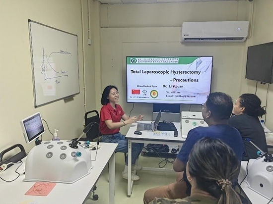 培訓(xùn)現(xiàn)場(chǎng)。第18期援圭亞那醫(yī)療隊(duì)供圖