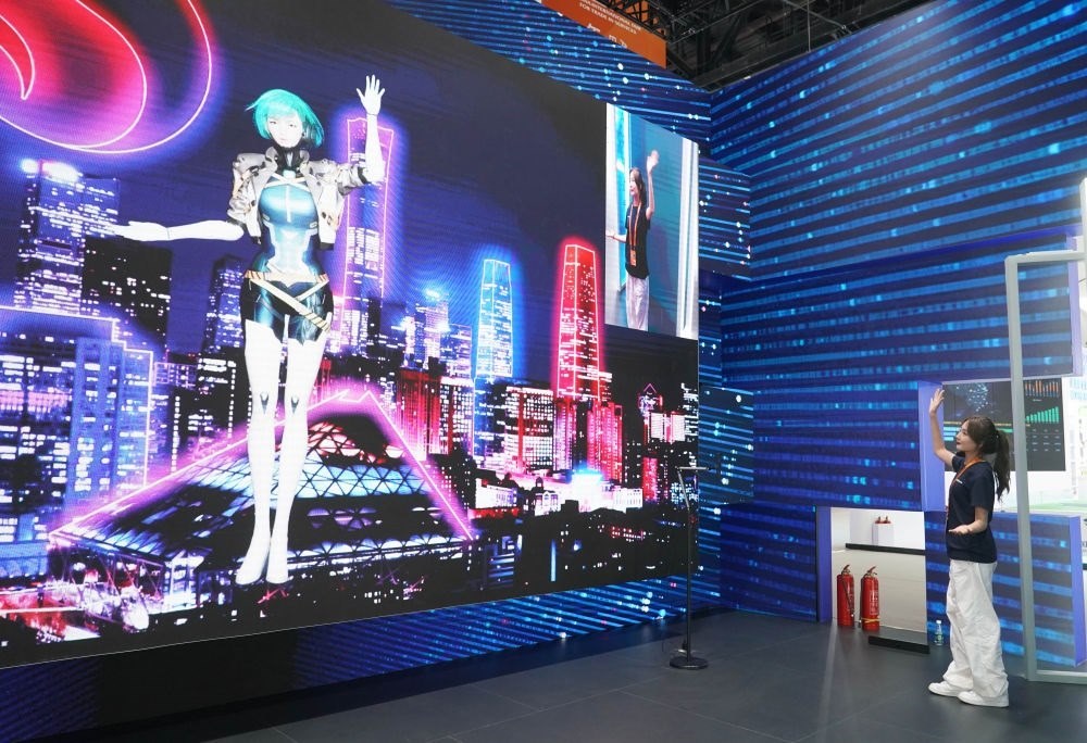 這是9月1日在國家會議中心拍攝的一款數(shù)字人。新華社記者 任超 攝