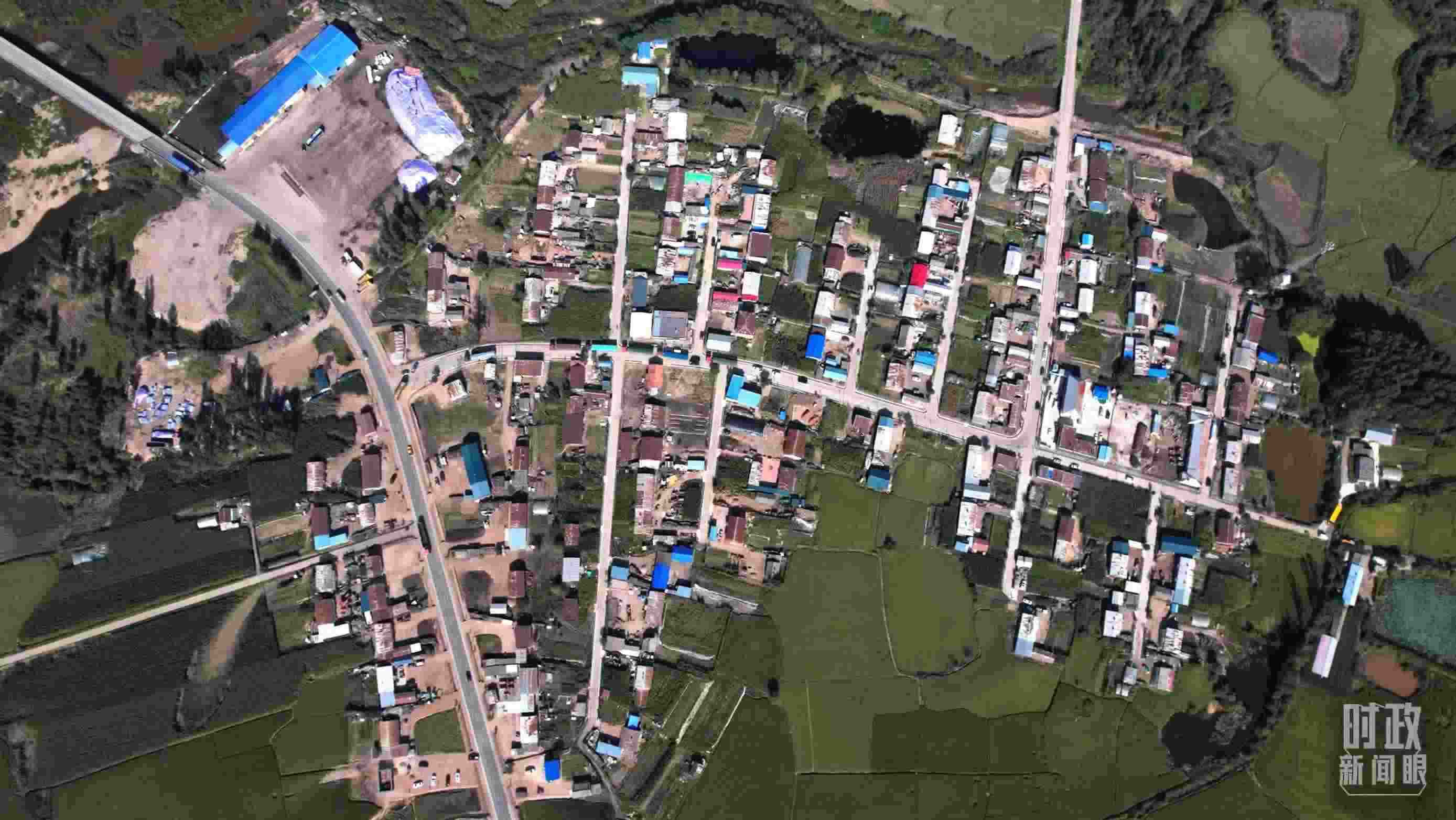 △9月7日，龍王廟村航拍。（總臺國廣記者李晉拍攝）