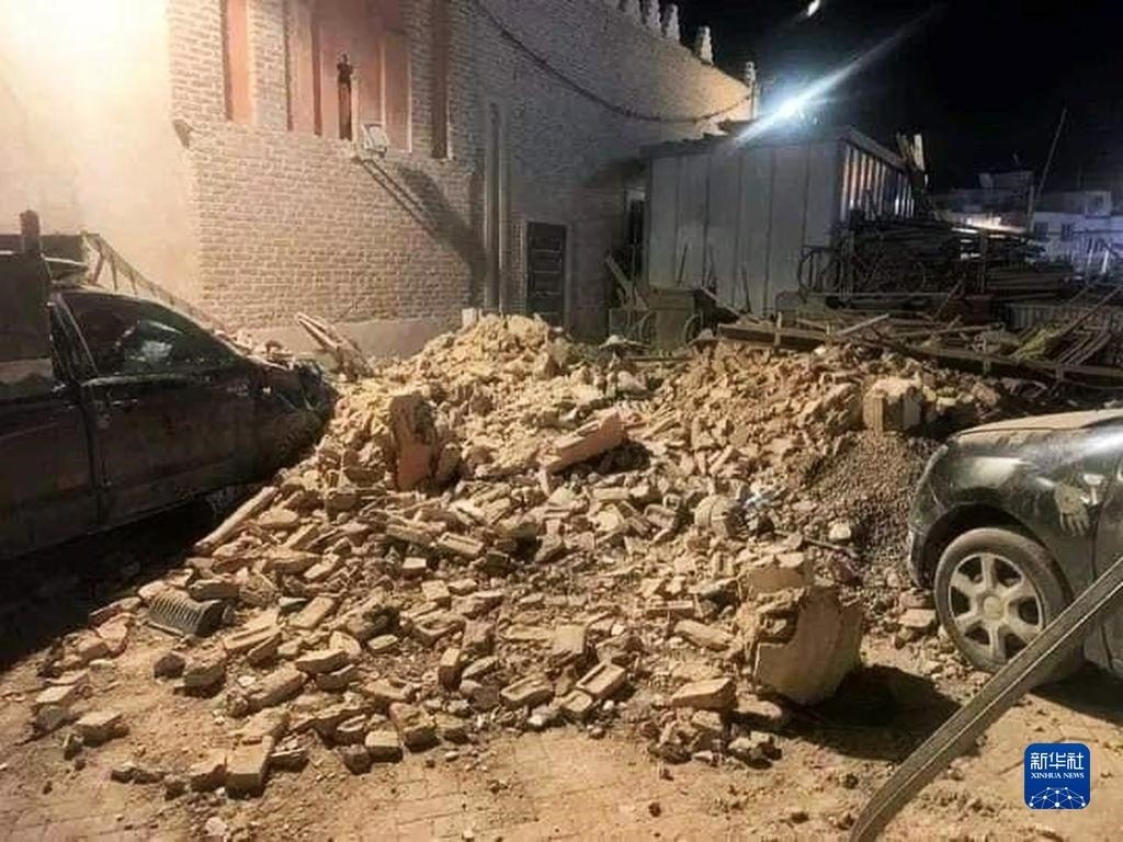 這是9月9日在摩洛哥南部城市馬拉喀什拍攝的震后景象。新華社發(fā)