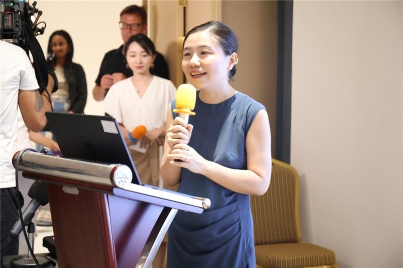 圖為吉布提孔子學院鄒燕舞院長為表彰儀式致辭。吉布提孔子學院供圖