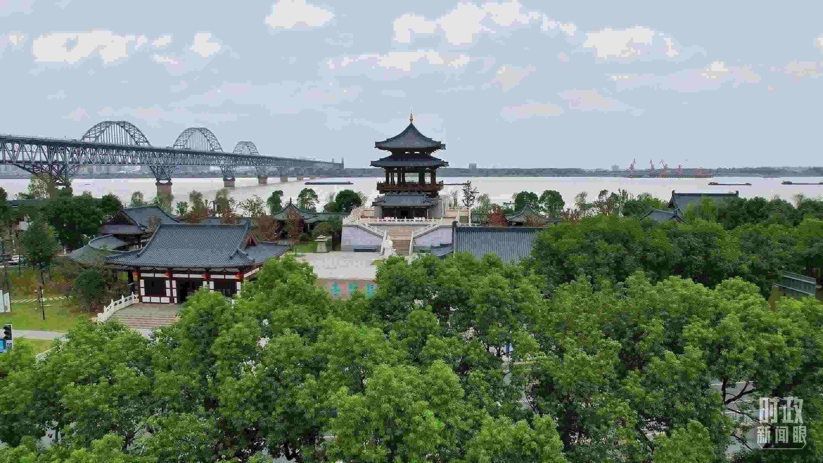 △長(zhǎng)江國(guó)家文化公園九江城區(qū)段。（總臺(tái)記者劉陽(yáng)拍攝）