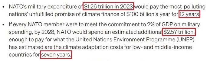 看看北約的“碳足跡”，就知道西方的氣候承諾有多扯