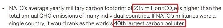 看看北約的“碳足跡”，就知道西方的氣候承諾有多扯