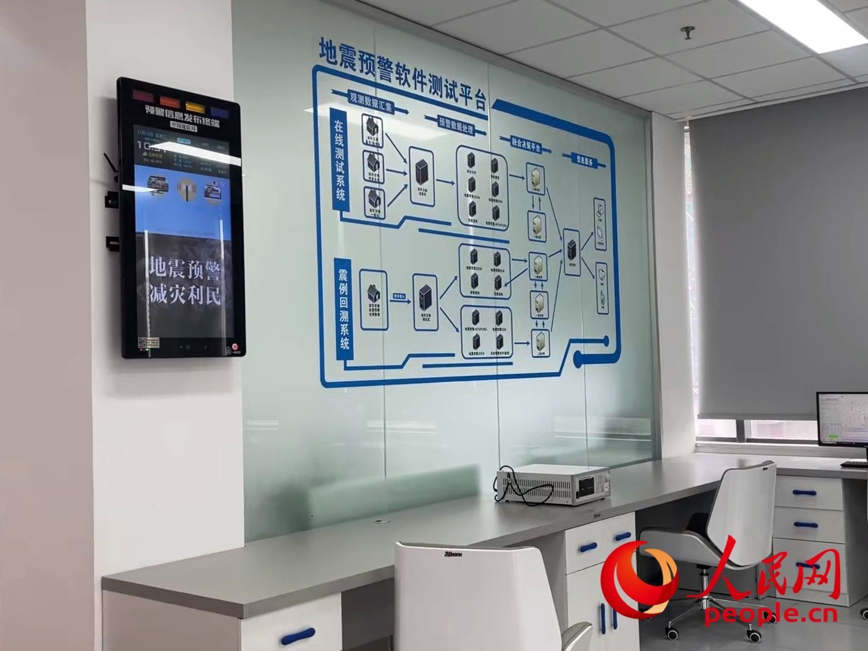 中國地震局地震預(yù)警技術(shù)測試實驗室。人民網(wǎng) 周靜圓攝