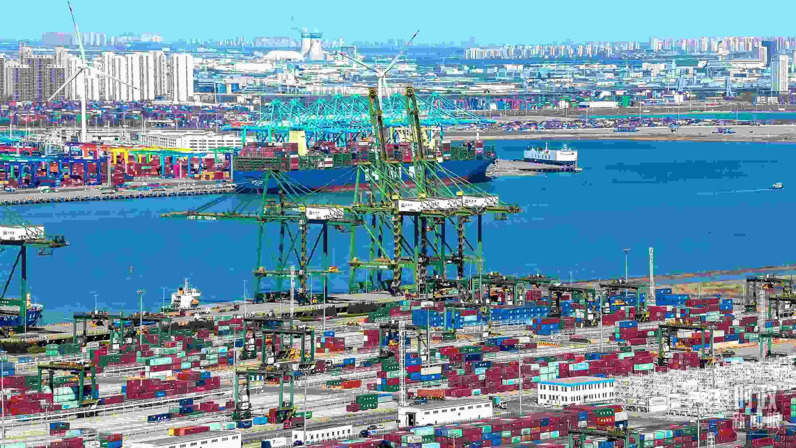 △俯瞰天津港。