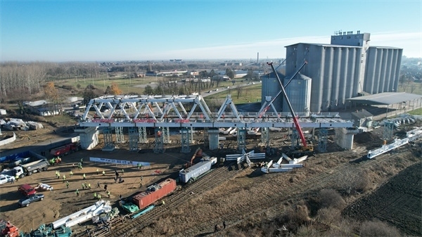 維爾巴斯特大橋鳥瞰。 匈塞鐵路中方聯(lián)營體供圖