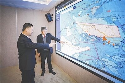 圖③：法官為涉案船舶尋找安全的錨泊地點。