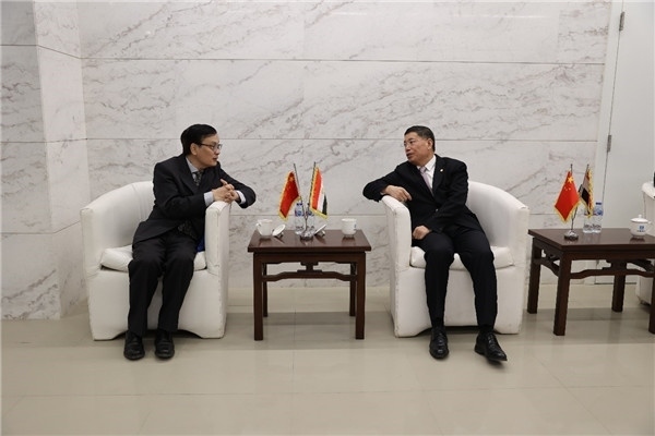 李永明同埃及趙劉慶公參會談交流。主辦方供圖