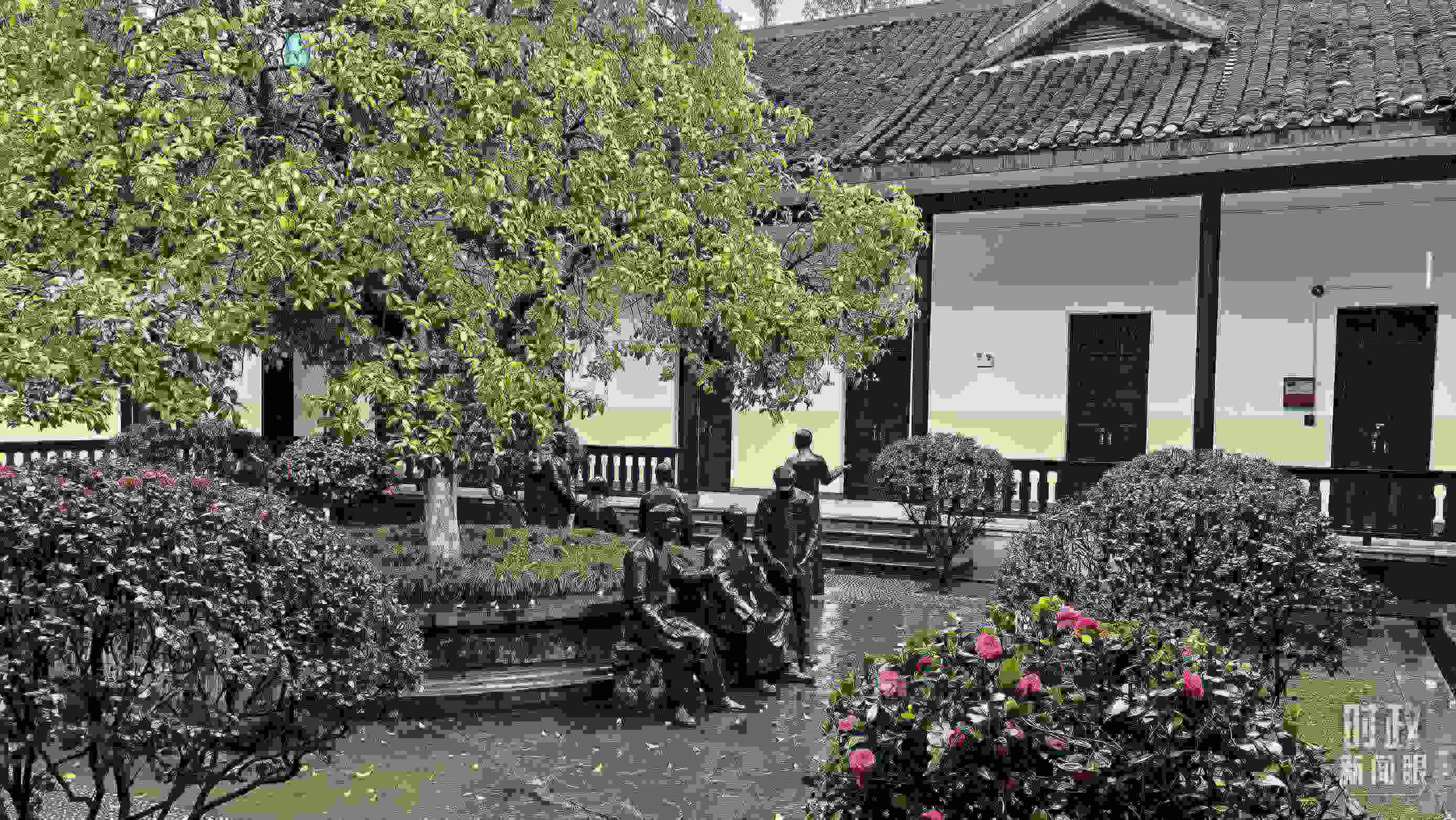 △湖南第一師范學(xué)院（城南書院校區(qū)）校園里。（總臺(tái)央視記者趙化拍攝）