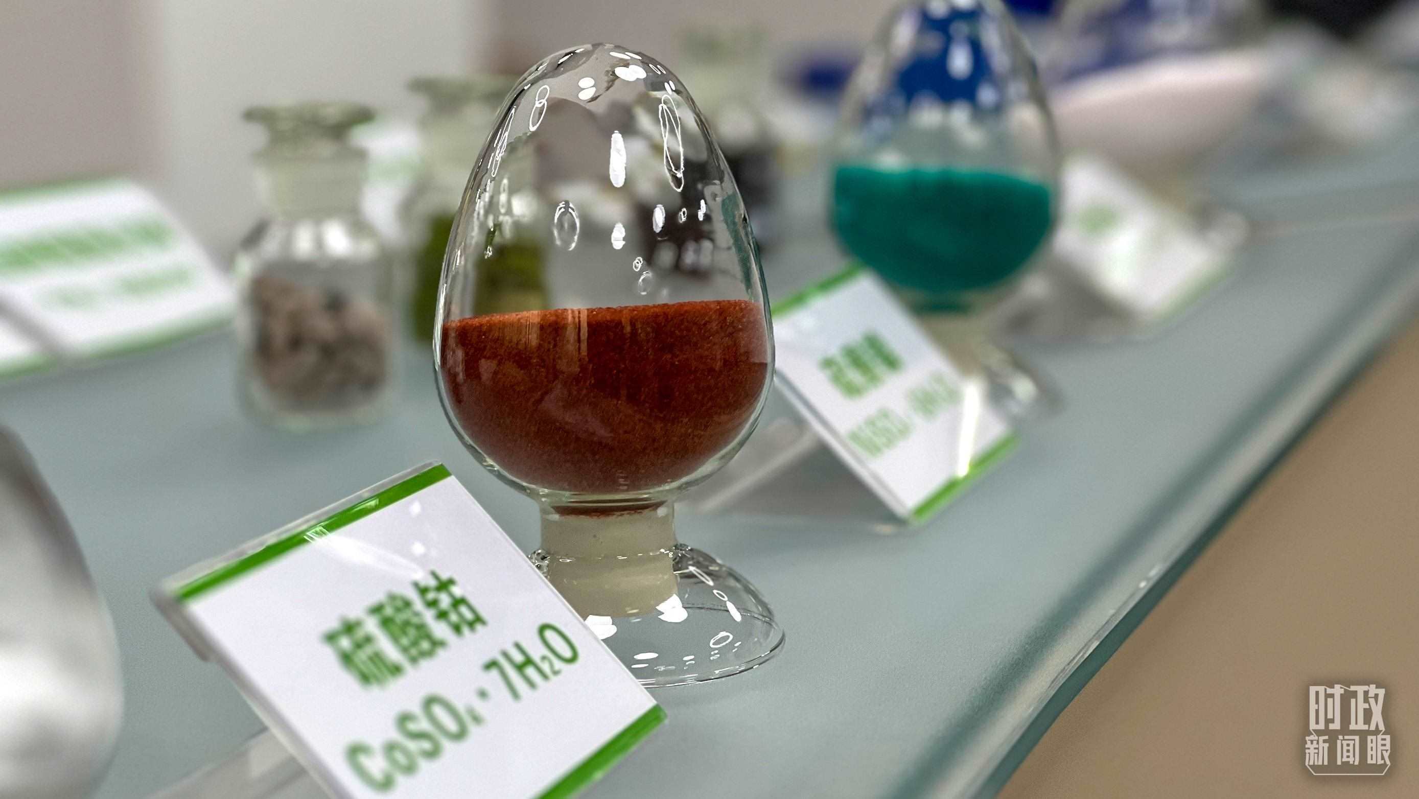 △巴斯夫杉杉電池材料有限公司的產品展示。（總臺央視記者李煒拍攝）