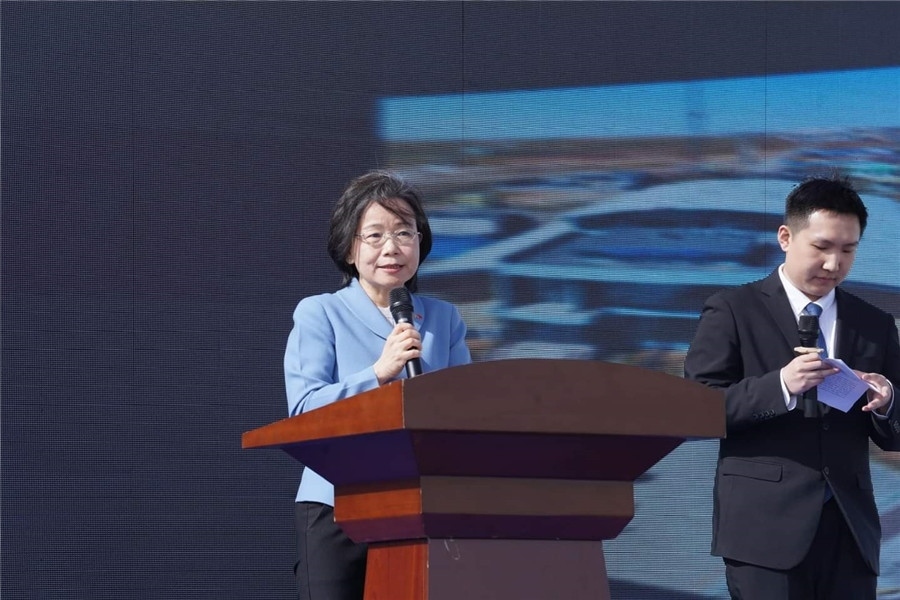 3月24日，沈敏娟大使致辭。駐蒙古使館供圖