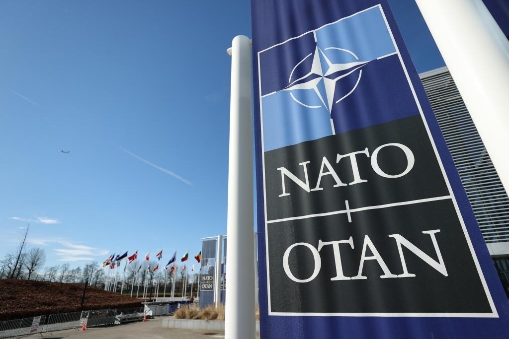 這是3月14日在比利時(shí)布魯塞爾拍攝的北約總部一角。新華社記者趙丁喆攝