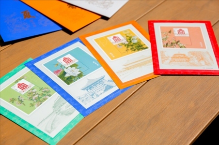 《四季故宮》藏書(shū)票。故宮博物院供圖