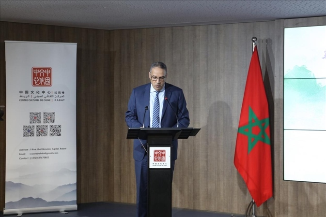 摩洛哥青年、文化和新聞部秘書長邁斯歐迪致辭，摩洛哥中國文化中心供圖