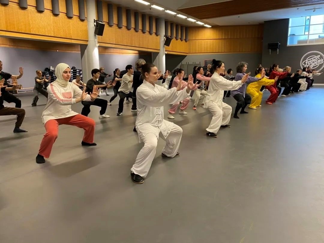 培訓(xùn)班學(xué)員學(xué)習(xí)太極拳。斯德哥爾摩中國(guó)文化中心供圖