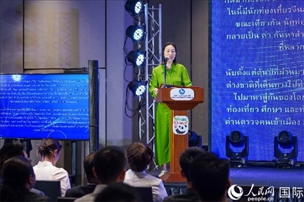 中國(guó)駐泰國(guó)大使館公使銜參贊常禹萌致辭。（普拉維攝）