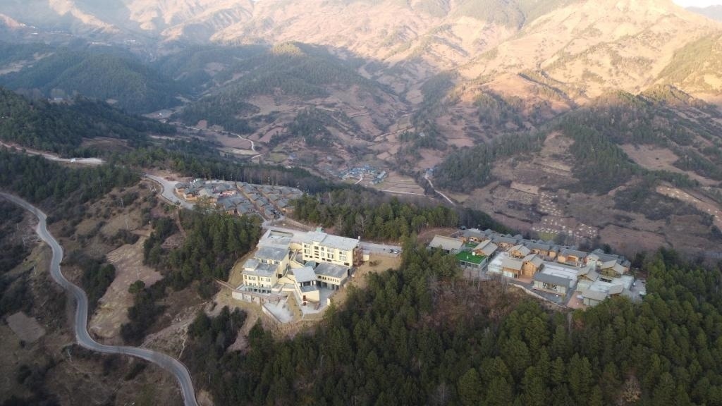 三河村全景（無(wú)人機(jī)照片）。新華社記者 尹恒 攝