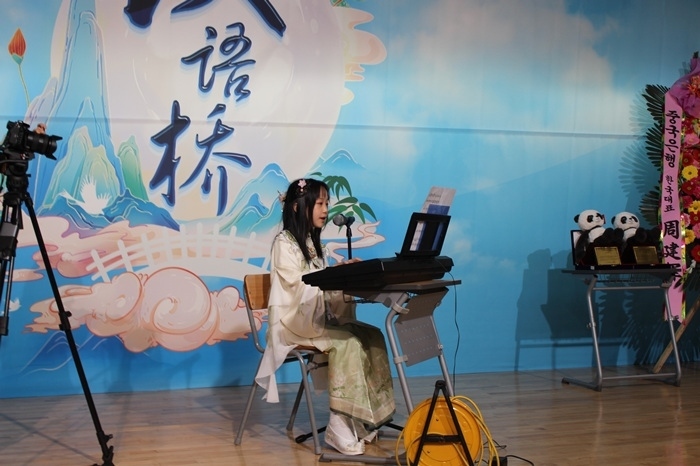 參賽選手在比賽中進(jìn)行中華才藝展示。