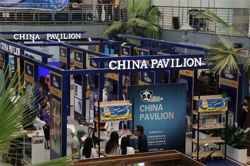 中國(guó)聯(lián)合展臺(tái)亮相阿拉伯廣播電視節(jié)。主辦方供圖