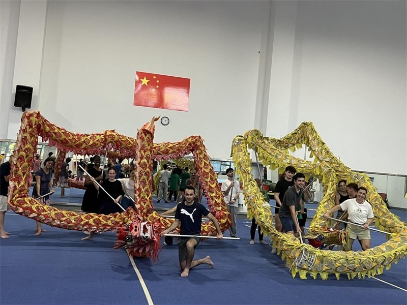 在中國(guó)和巴西共迎兩國(guó)建交50周年之際，巴西圣保羅州立大學(xué)孔子學(xué)院今年7月成功組織多批、近40名巴西青少年來(lái)華進(jìn)行短期訪問(wèn)交流，圖為訪問(wèn)團(tuán)成員在中國(guó)參加文化體驗(yàn)活動(dòng)。 巴西圣保羅州立大學(xué)孔子學(xué)院供圖