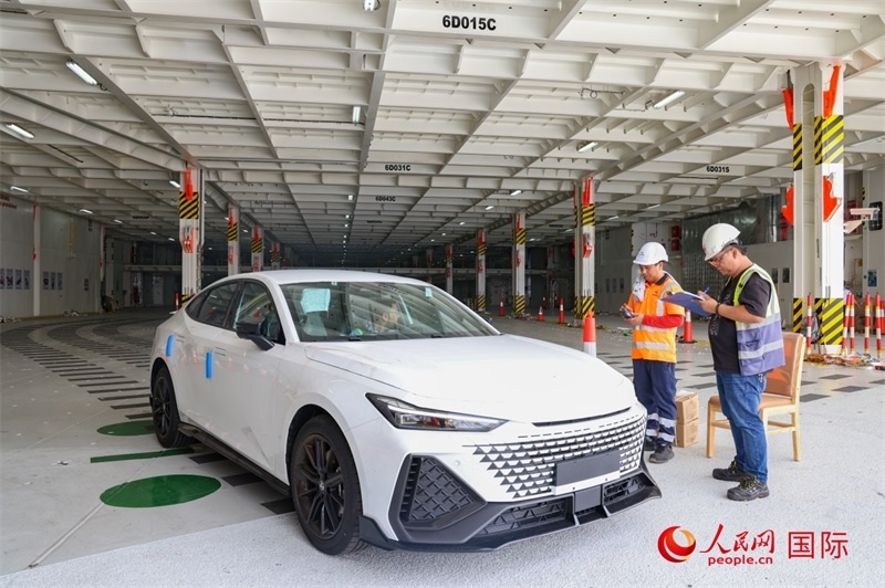 工人正在進(jìn)行卸車作業(yè)。人民網(wǎng)記者 任皓宇攝