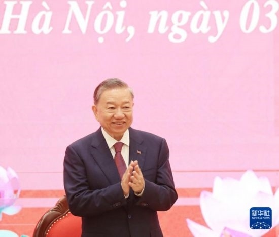 8月3日，在越南河內(nèi)，蘇林出席新聞發(fā)布會。新華社/越通社