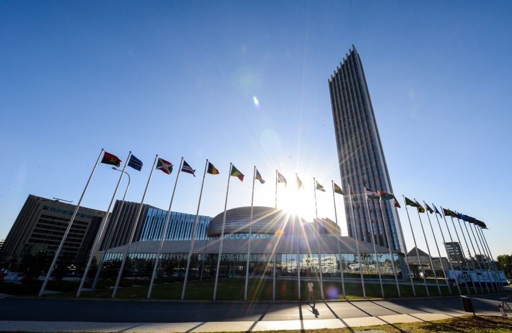 這是2015年1月28日在埃塞俄比亞首都亞的斯亞貝巴拍攝的中國政府無償援建的非盟總部所在地非盟會議中心。新華社記者 翟健嵐 攝