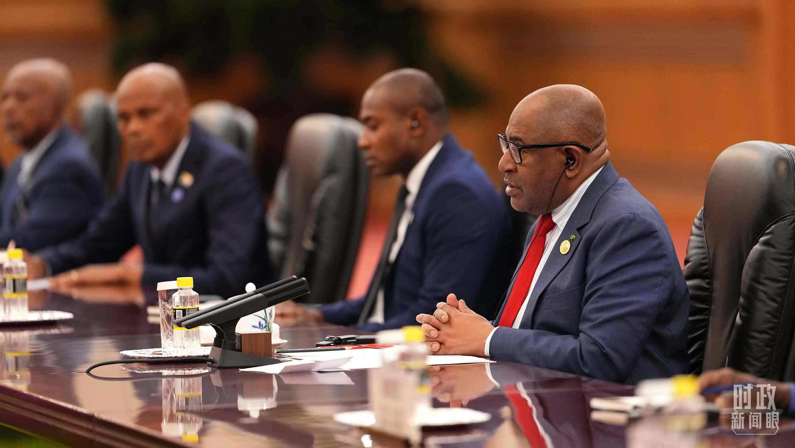 △科摩羅總統(tǒng)阿扎利。（總臺(tái)記者李晉拍攝）