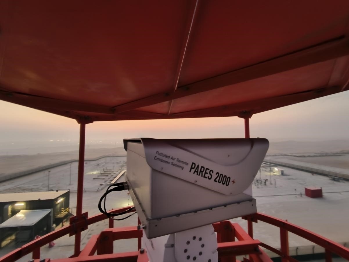 紅外線氣體監(jiān)測及智能預警系統(tǒng)主設備。振華石油供圖