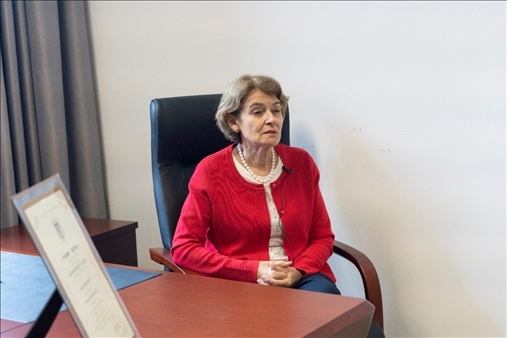 聯(lián)合國教科文組織前總干事伊琳娜·博科娃接受人民網(wǎng)采訪。人民網(wǎng) 常沙攝