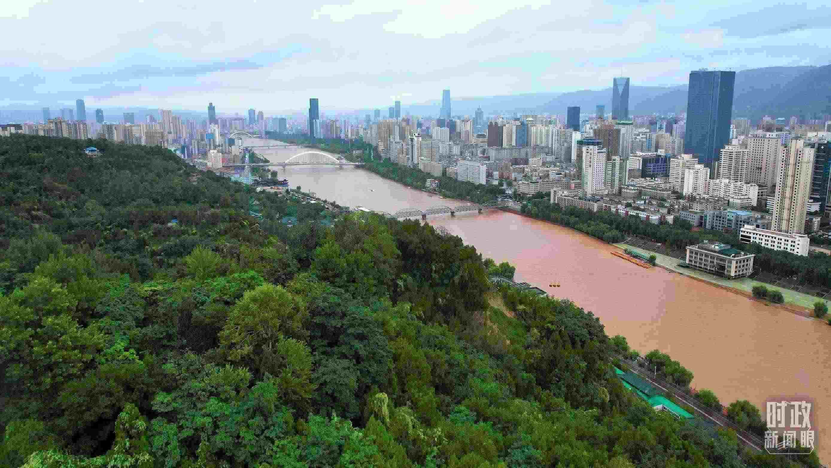 △黃河蘭州段。（總臺央視記者范凱拍攝）