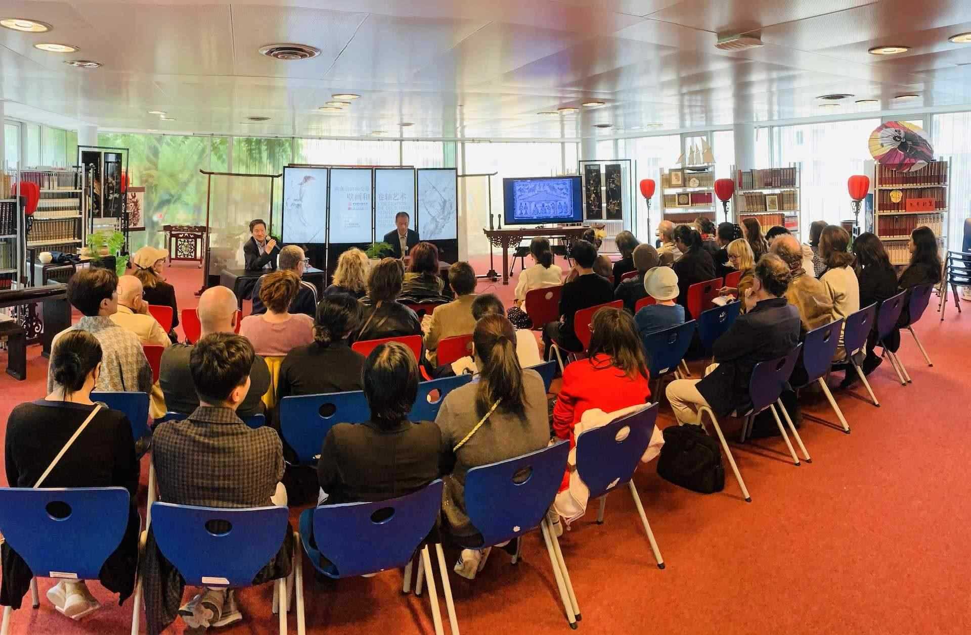 “絲路丹青——絲綢之路沿線壁畫傳摹展”在巴黎中國文化中心隆重開幕。中國藝術研究院供圖