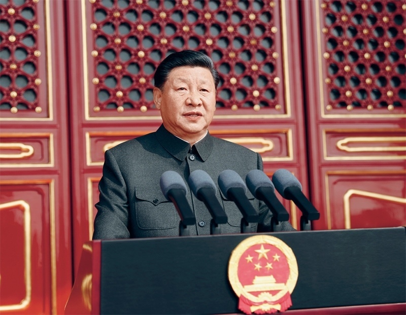 2019年10月1日，慶祝中華人民共和國成立70周年大會(huì)在北京天安門廣場(chǎng)隆重舉行。中共中央總書記、國家主席、中央軍委主席習(xí)近平發(fā)表重要講話。 新華社記者 鞠鵬/攝