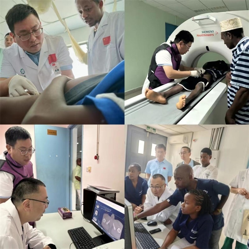 中國(guó)援桑醫(yī)療隊(duì)多科室專家與當(dāng)?shù)蒯t(yī)生共同為患者檢查。中國(guó)援桑醫(yī)療隊(duì) 供圖