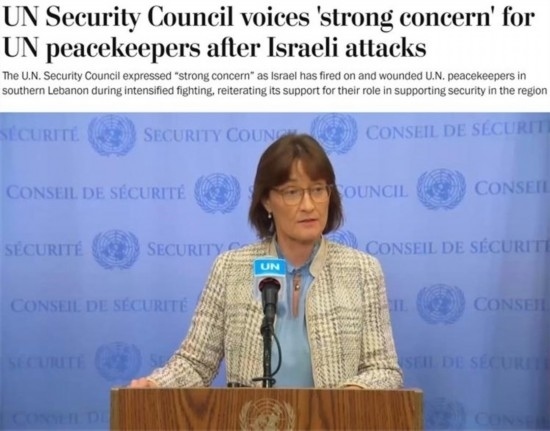 《華盛頓郵報(bào)》報(bào)道截圖（題圖為本月安理會(huì)輪值主席、瑞士常駐聯(lián)合國(guó)代表帕絲卡萊·貝里斯維爾）