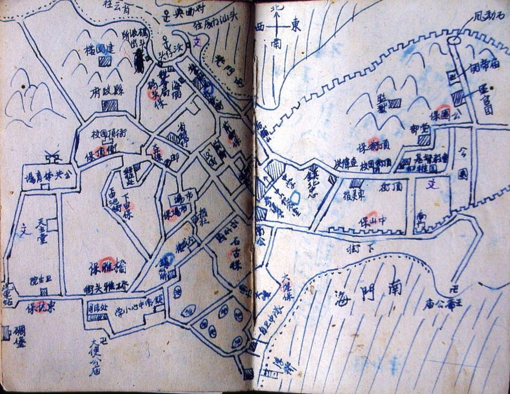 谷文昌在筆記本上繪制的東山建設(shè)規(guī)劃圖（資料照片）。
