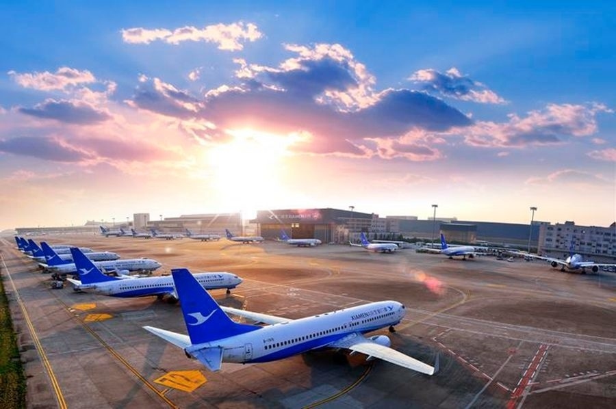 這是如今廈門航空的機(jī)隊(duì)照片。（廈門航空有限公司供圖）