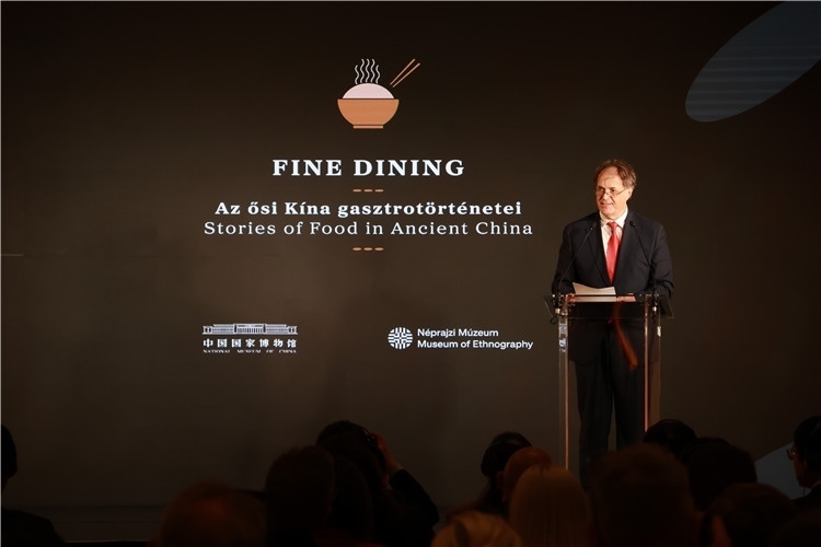 匈牙利文化和創(chuàng)新部副國務(wù)秘書喬鮑致辭。圖片由中國駐匈牙利大使館提供。