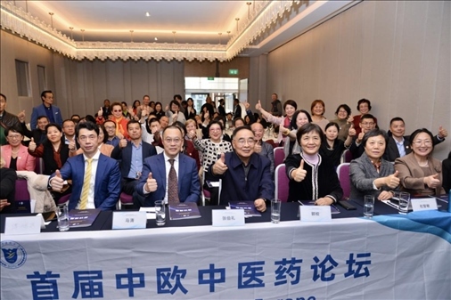 首屆中歐中醫(yī)藥論壇在布魯塞爾舉行，圖為論壇現(xiàn)場。（比利時浙江籍僑團聯(lián)盟供圖）