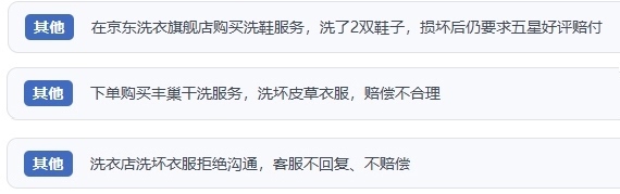 網(wǎng)友涉及互聯(lián)網(wǎng)洗滌服務(wù)的相關(guān)投訴問(wèn)題。（“人民投訴”用戶投訴截圖）