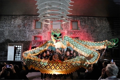 墨西哥華人社團(tuán)的舞龍舞獅表演。主辦方供圖